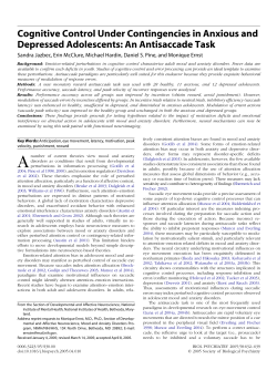 Cognitive Control Under Contingencies in Anxious and