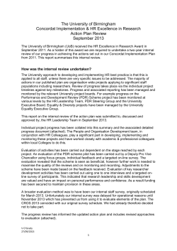 Action Plan - University of Birmingham Intranet