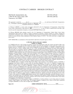 contract carrier &ndash; broker contract - Mid