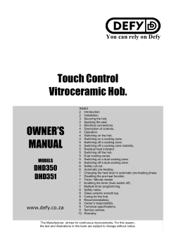 KOSMO DEFY TOUCH HOBS DHD350 and DHD351