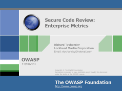 OWASP Secure Code Review Metrics