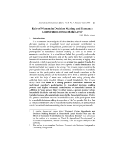 Role of Women in Decision Making and Economic