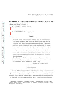 On randomly spaced observations and continuous time random walks