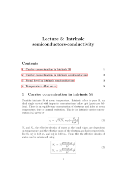 Lecture 5: Intrinsic semiconductors-conductivity