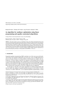 An algorithm for nonlinear optimization using linear programming