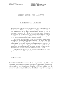 Better Bounds for Max Cut