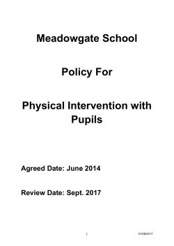 Meadowgate School Policy For Physical Intervention with Pupils