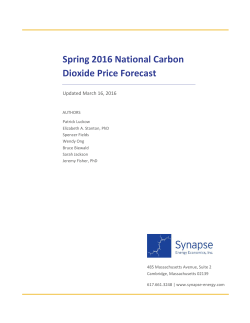 Spring 2016 National Carbon Dioxide Price Forecast