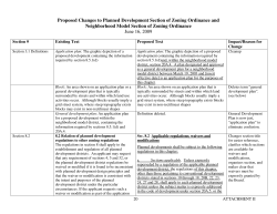 Proposed Changes to Planned Development Section of Zoning