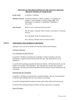 minutes of the proceedings of the council meeting