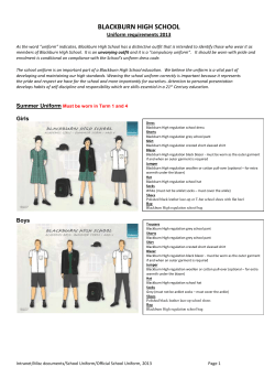 uniform - Blackburn High School