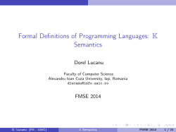 Formal Definitions of Programming Languages: K Semantics