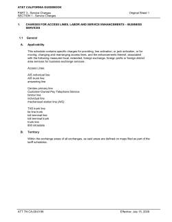 Service Charges Original Sheet 1 SECTION 1