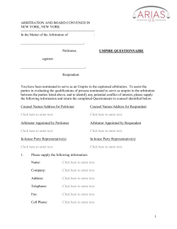 ARIAS&bull;U.S. Umpire Questionnaire