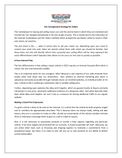 Our Consignment Strategy for Sellers The marketplace for buying