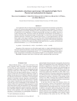 Quantitative absorbance spectroscopy with unpolarized light: Part I