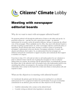 Meeting with newspaper editorial boards