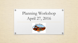 Planning Workshop April 27, 2016