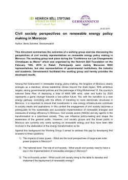 Civil society perspectives on renewable energy policy making in