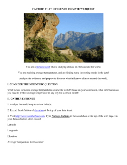 Climate Factors WebQuest Research Activity