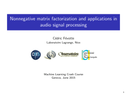 Nonnegative matrix factorization and applications in audio signal