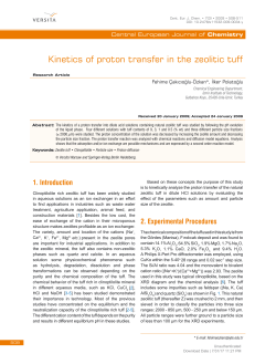 Kinetics of proton transfer in the zeolitic tuff