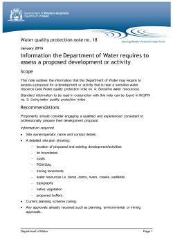 Information the Department of Water requires to assess a proposed