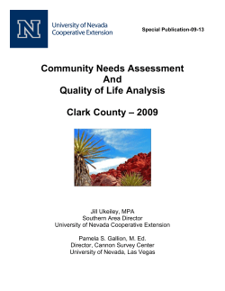 Community Needs Assessment and Quality of Life Analysis, Clark