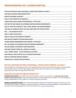SYRACUSE BASKETBALL 2017-18 SEASON TICKET FAQs WHY