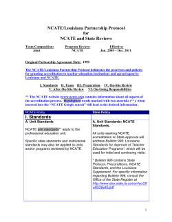 State/NCATE Partnership Protocol
