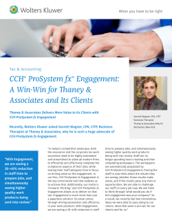 CCH&reg; ProSystem fx&reg; Engagement: A Win‑Win for Thaney