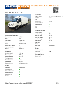 http://www.kleyntrucks.com/207021/ 1/3 IVECO DAILY 35 C 18