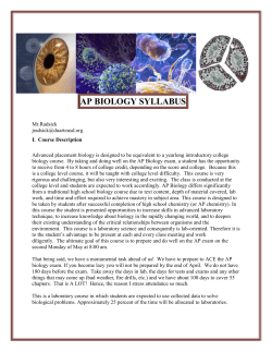 AP Biology syllabus - Duarte Unified School District