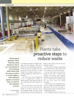 Plants take proactive steps to reduce waste