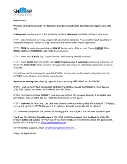 Dear Parents, Welcome to Snap Homework! This document