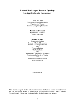 Robust Ranking of Journal Quality: An Application to Economics*