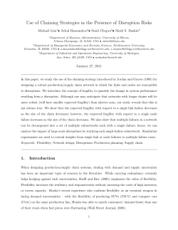Use of Chaining Strategies in the Presence of Disruption Risks