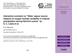 Interactive comment on &ldquo;Water vapour source impacts on oxygen