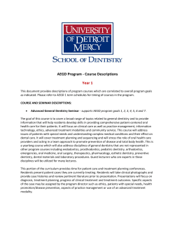 AEGD Program - Course Descriptions Year 1