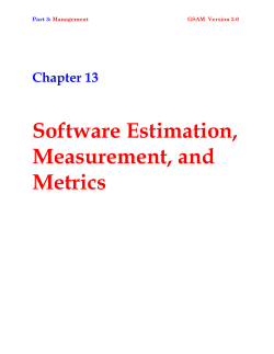 Software Estimation, Measurement, and Metrics