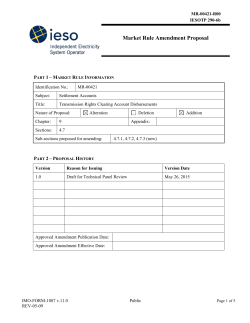Market Rule Amendment Proposal