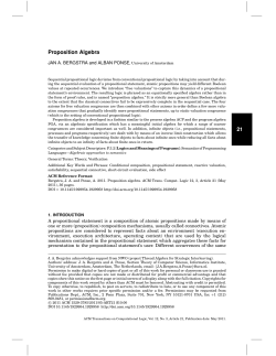 Proposition algebra - Homepages of UvA/FNWI staff