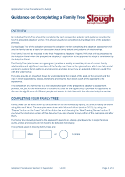 Guidance on Guidance for Completing a Family Tree