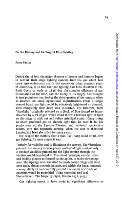 On the History and Ideology of Film Lighting Peter Baxter During the