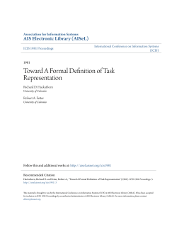 Toward A Formal Definition of Task Representation