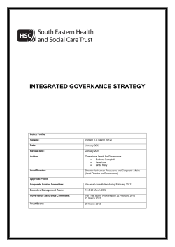 integrated governance strategy - South Eastern Health and Social