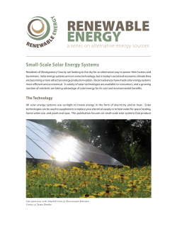 Small-Scale Solar Energy Systems