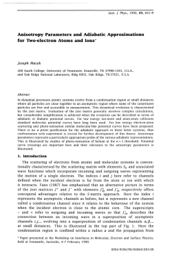 Anisotropy Parameters and Adiabatic Approximations for Two