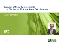 Overview of Security Investments in SQL Server