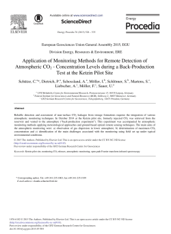 Application of Monitoring Methods for Remote Detection of